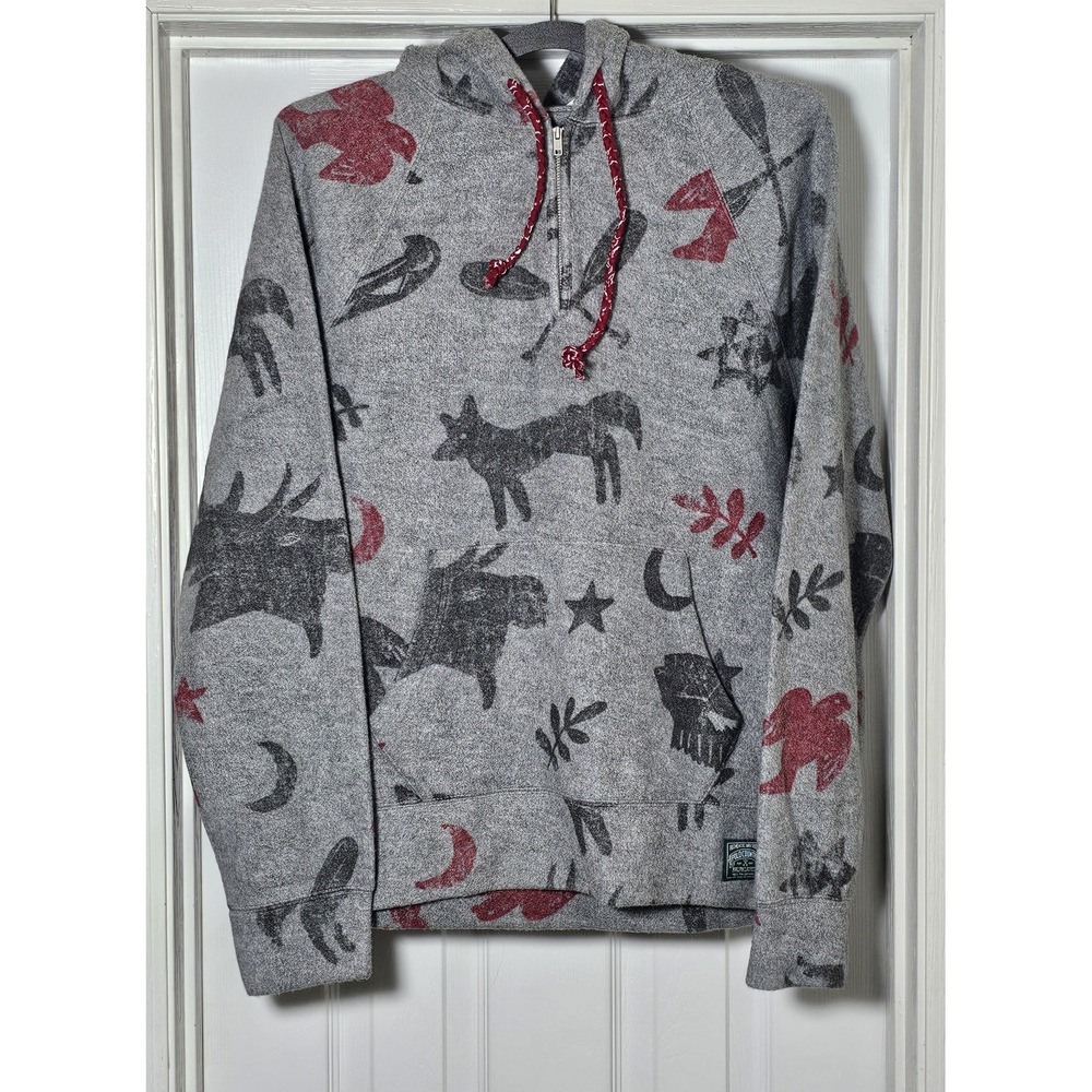 Polo Country Ralph Lauren Brushed Fleece Outdoor Grey Hoodie Sweater Small